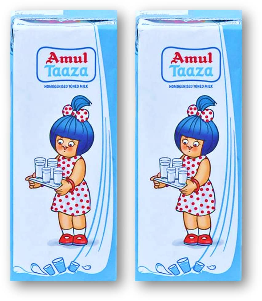 Unique Liquid Amul Taaza Homogenised Toned Milk 200Ml (Pack Of 2) Unique