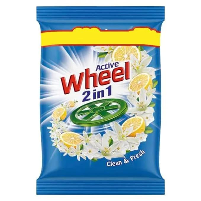 Wheel 2 In 1 Jasmine And Orange Detergent Powder - 2 kg (Blue)