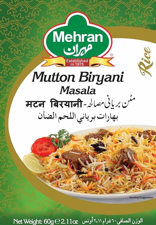 Mehran Mutton Biryani Masala, 60 gms (Pack of 4 )