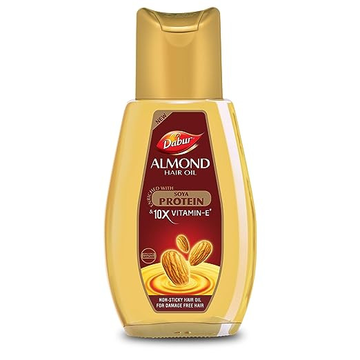Dabur Almond Hair Oil - 500ml | Provides Damage Protection | For Soft & Shiny Hair | With Almonds, Keratin Protein, Soya Protein & 10X Vitamin E