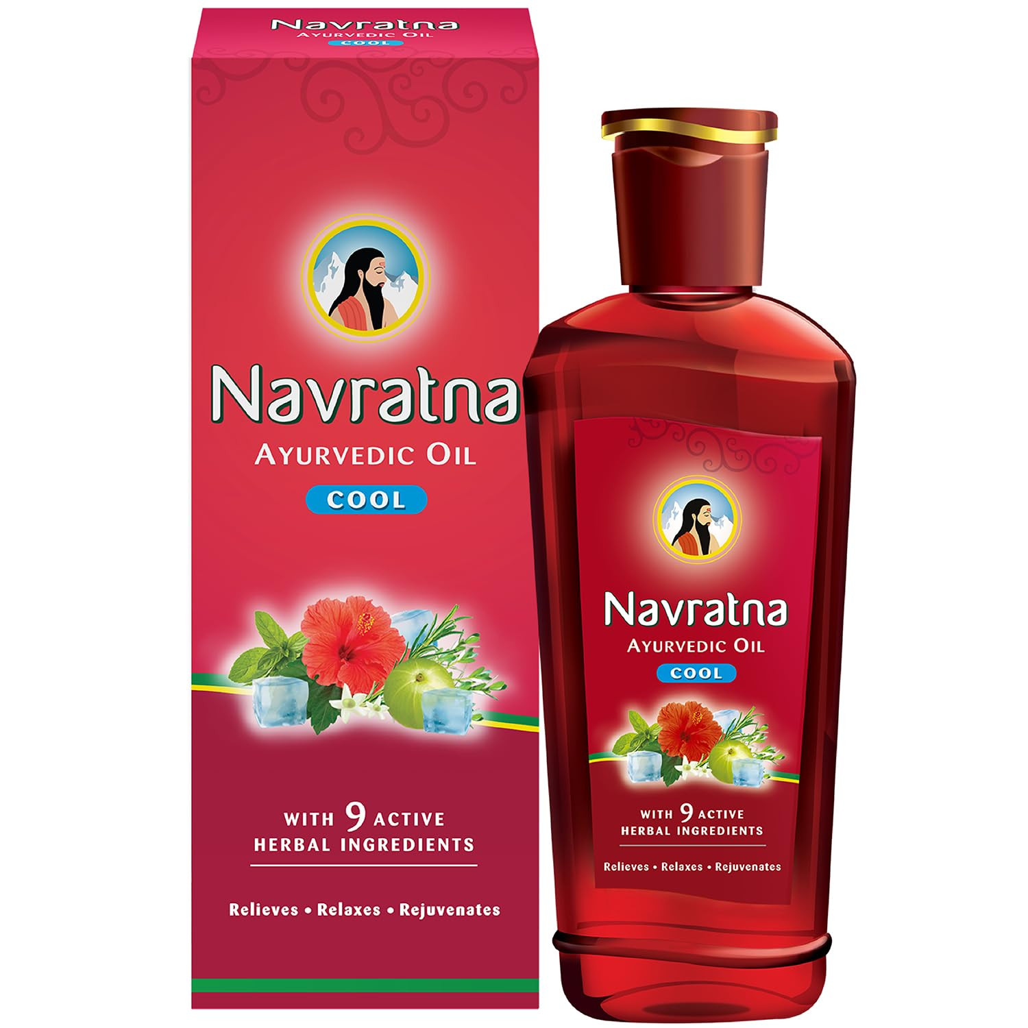 Navratna Ayurvedic Cool Oil | Unique combinatio 500mln of 9 Ayurvedic Herbs