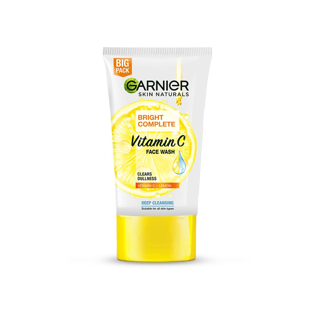 Garnier Skin Naturals Bright Complete Vitamin C Face Wash - Vitamin C Face Wash For Brighter and Glowing Skin - Suitable For all Skin Types, 150g