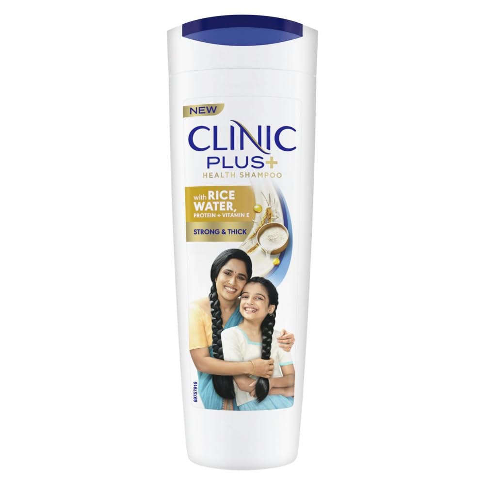 Clinic Plus Strong & Thick Shampoo with Rice Water, Protein + Vitamin E, 175 ml