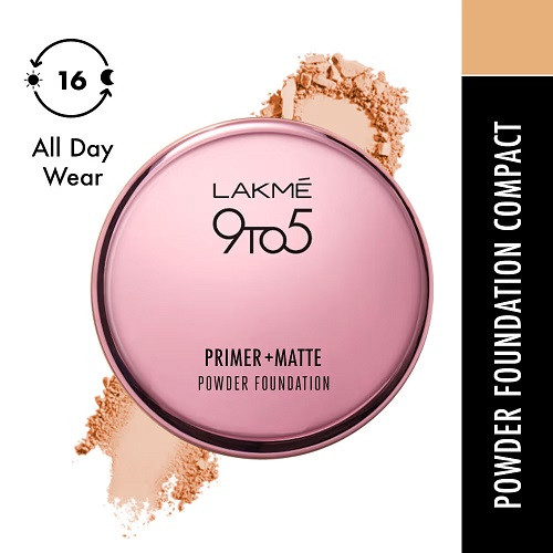 Lakme 9 to 5 Primer + Matte Powder Foundation Compact - Ivory Cream (9gm)