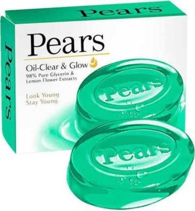 Pears Oil-Clear & Glow Soap Bar 75 gms Epic (Pack of 6) (6 x 75 g) (6 x 75 g)
