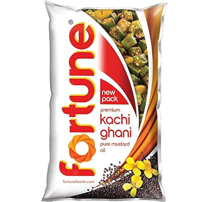 Fortune Premium Kachi Ghani Pure Mustard Oil, 1 ltr pouch