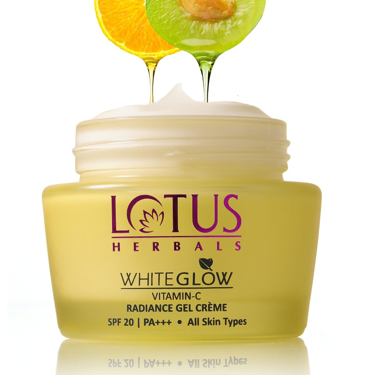 Lotus Herbals Whiteglow Vitamin-C Radiance Gel Crème, SPF-20 | PA+++, All Skin Types Paraben-Free, Anti-Pollution | 50g